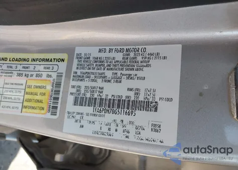 2016 Ford Fusion Se from USA, damaged, VIN 1FA6P0H70G5116695